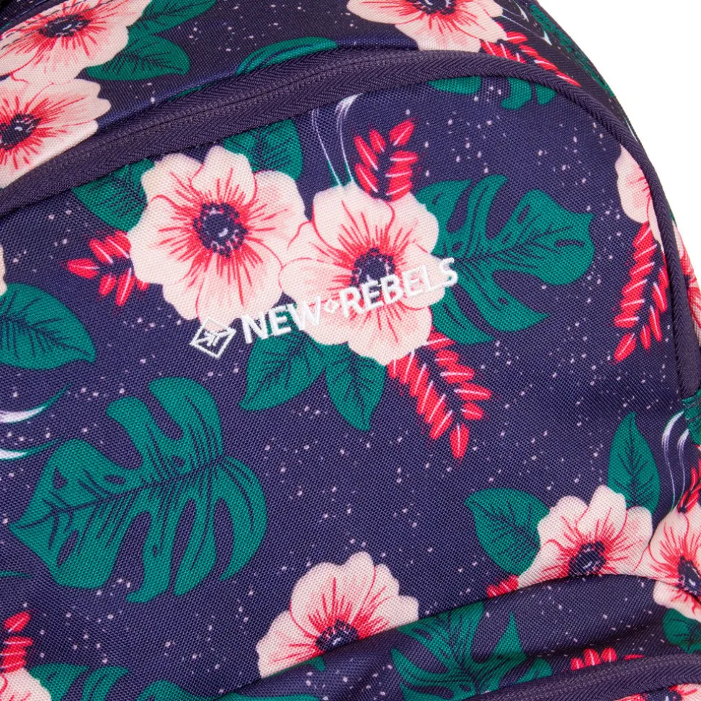 New Rebels ® Bts 2 Schultasche Mit Laptopfach Flower Print