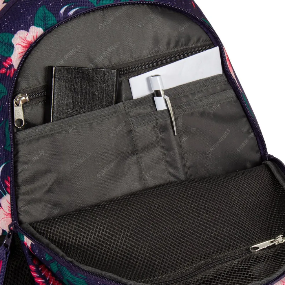 New Rebels ® Bts 4 Schultasche Mit Laptopfach Flower Print