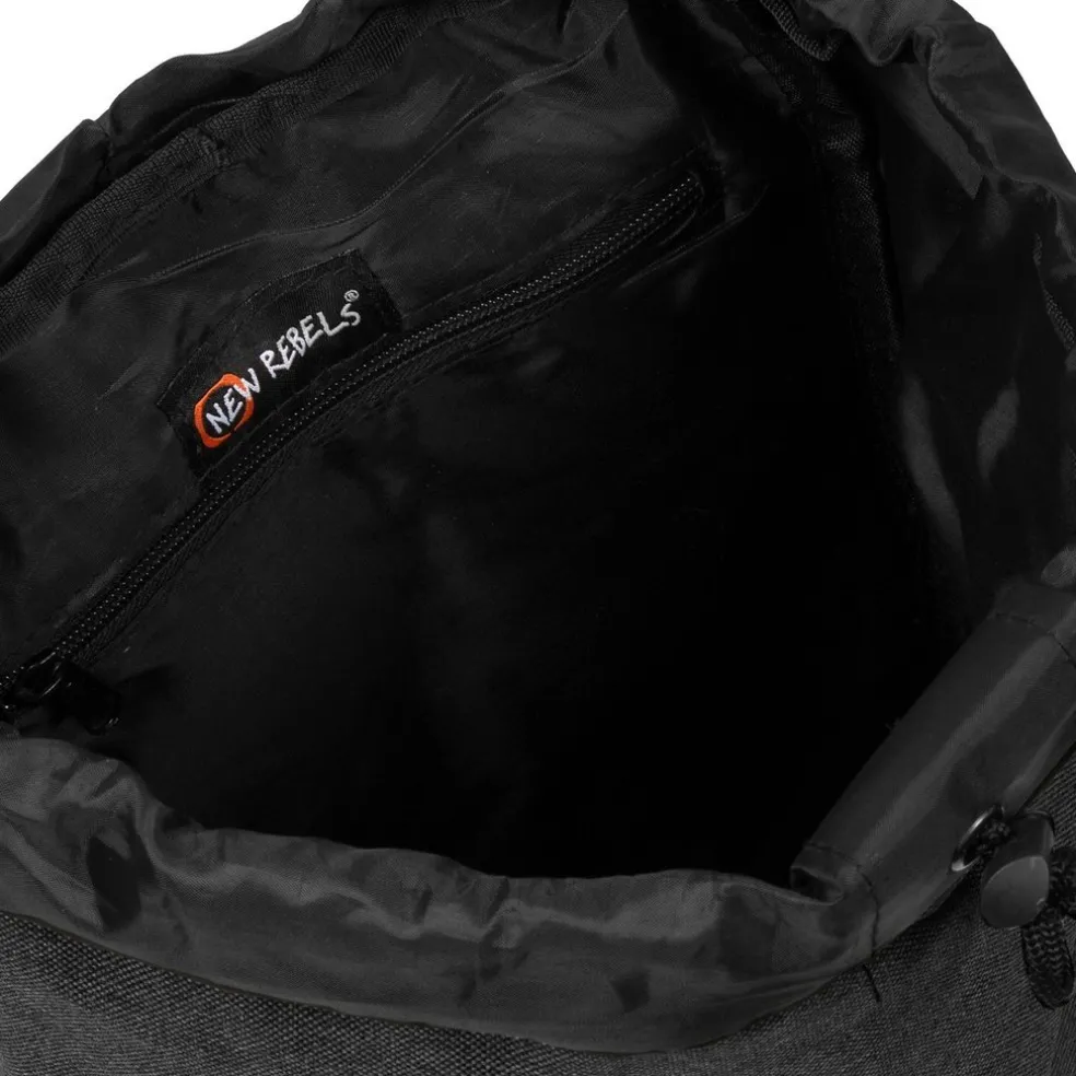 New Rebels ® Heaven Small Mit Überschlag Rucksack Schwarz XIX | Rucksack