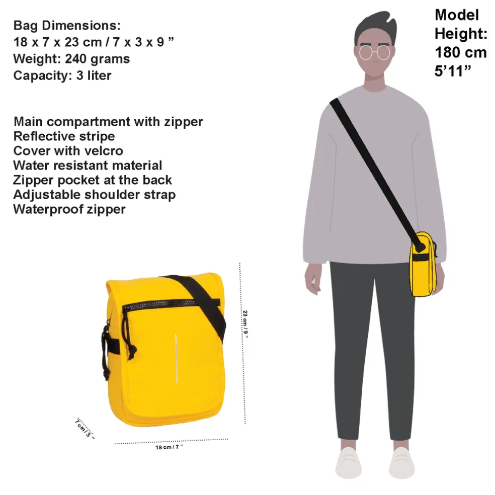New Rebels ® Mart - Klein - Klappe - Umhängetasche - Crossbody Bag - Gelb
