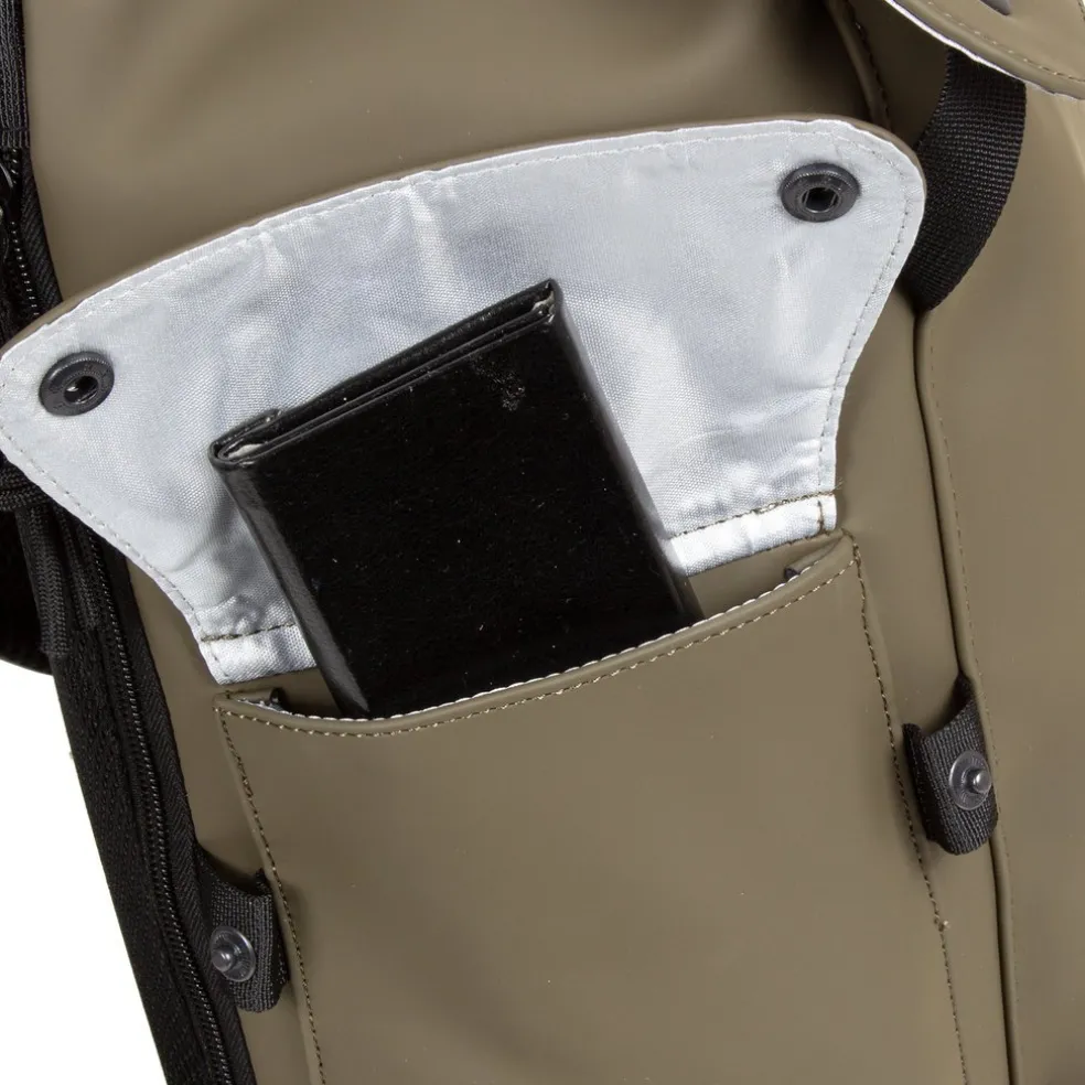 New Rebels ® Mart - Pu - Laptop - Rucksack - Wasserfest - OlIVgrün