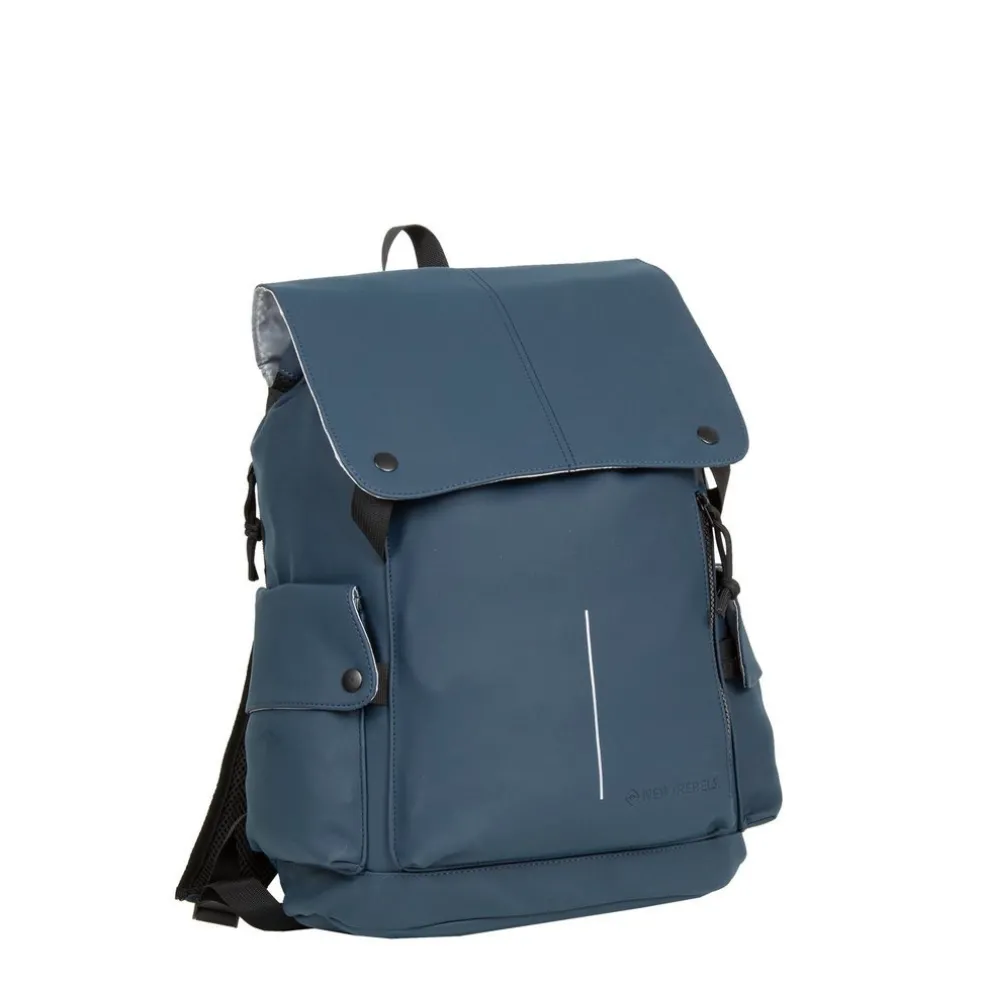 New Rebels ® Mart - Pu - Laptop - Rucksack - Wasserfest - Marineblau