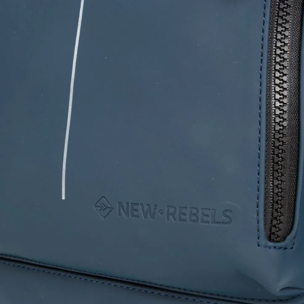 New Rebels ® Mart - Pu - Laptop - Rucksack - Wasserfest - Marineblau