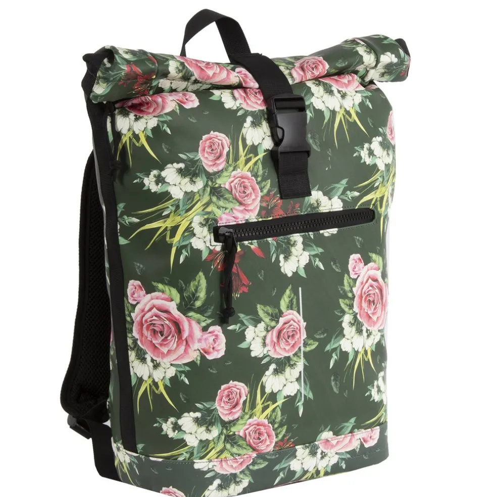 New Rebels ® Mart - Rolltop - Rucksack - Waterafstotend - Flower Dark - Large II