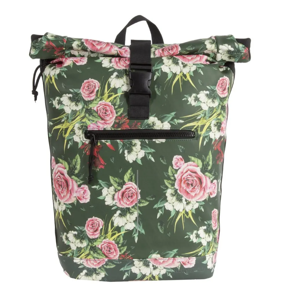 New Rebels ® Mart - Rolltop - Rucksack - Waterafstotend - Flower Dark - Large II