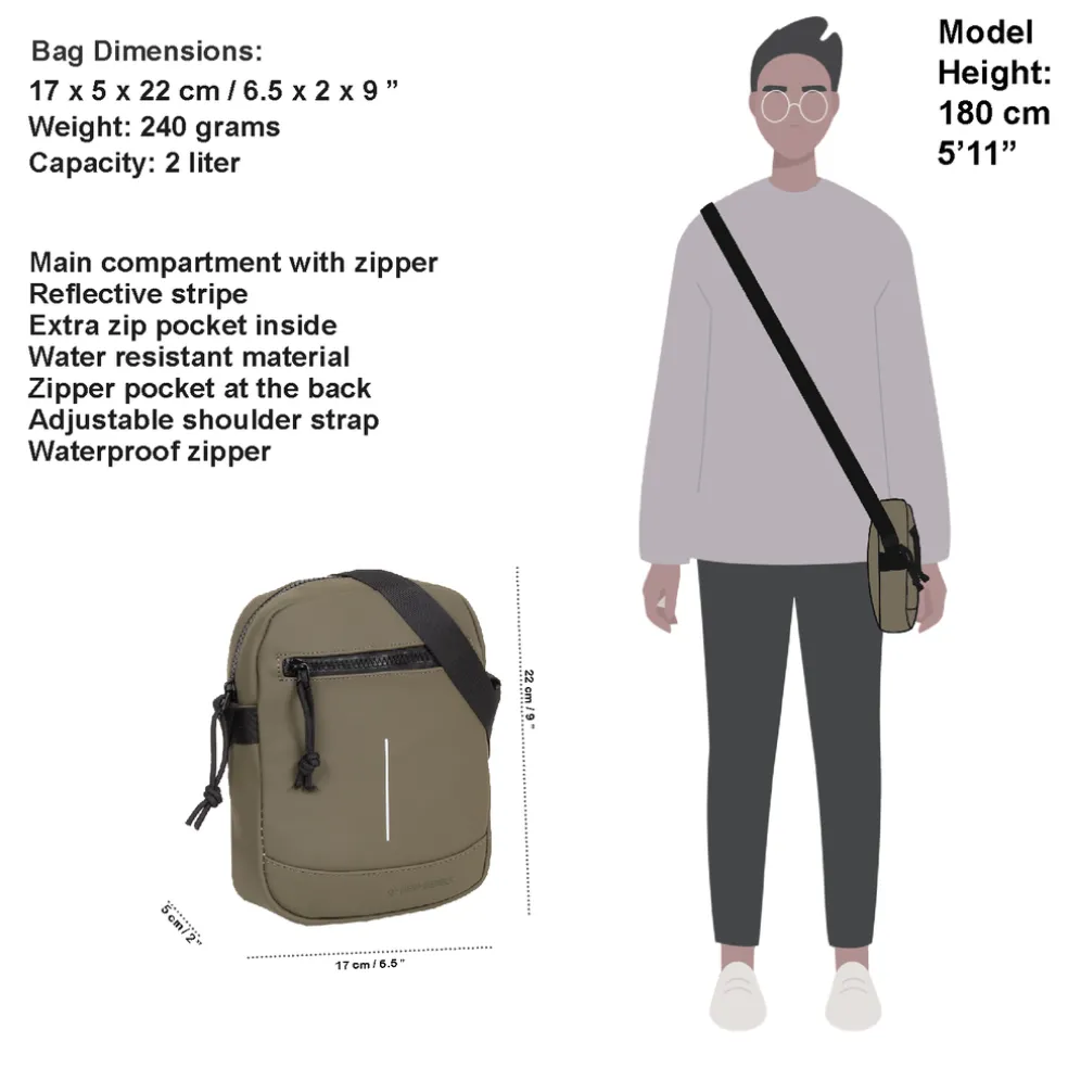 New Rebels ® Mart - Schultertasche - Umhängetasche - Top Zip - OlIVgrün
