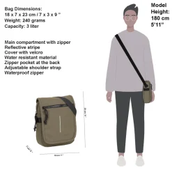 New Rebels ® Mart - Small - Mit Überschlag - Schoudertas - Crossbody Tas - OlIVgrün