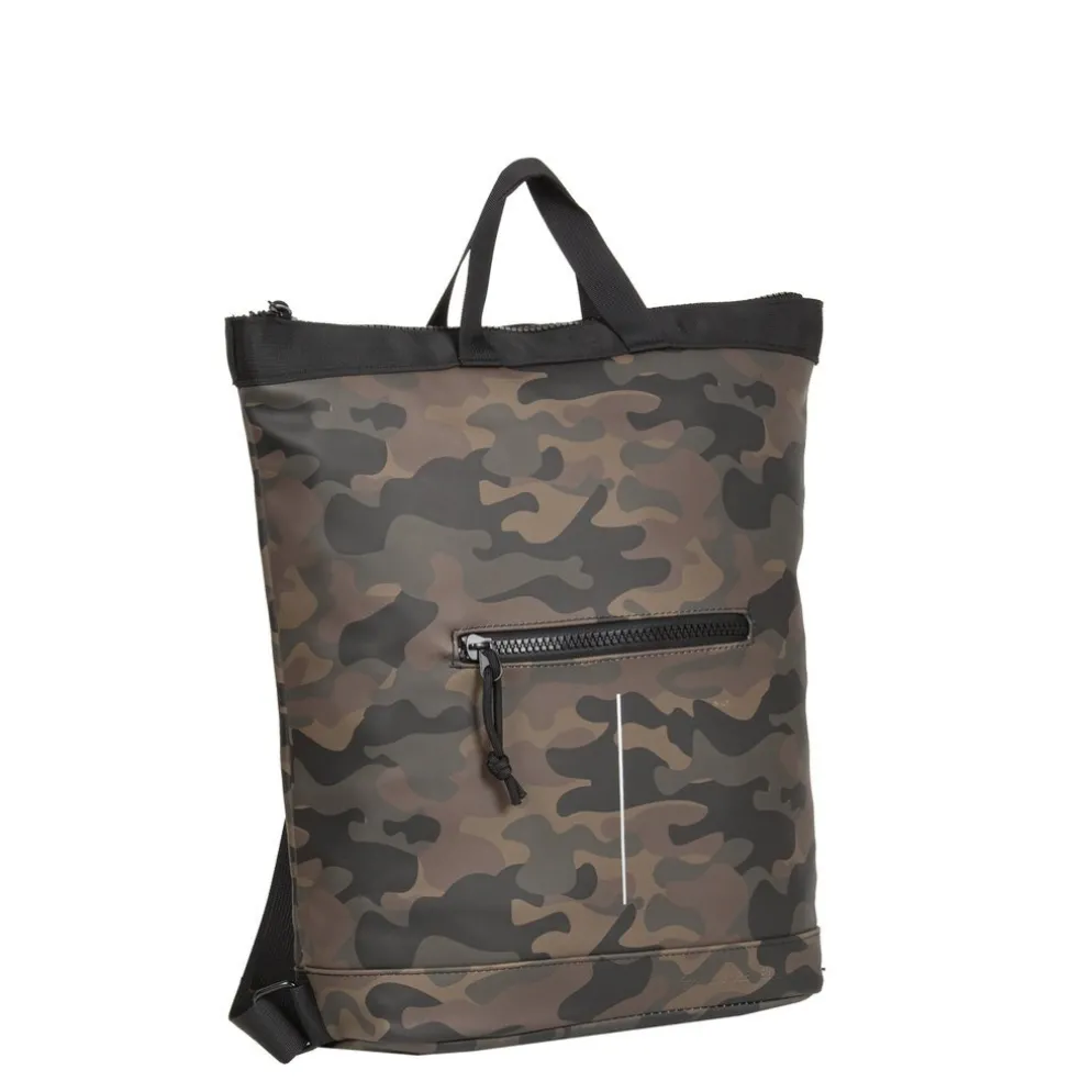 New Rebels ® Mart - Top Zip - Wasserfest - Rucksack - Laptop Bag 14Inch. - Shopper - Braun Camouflage