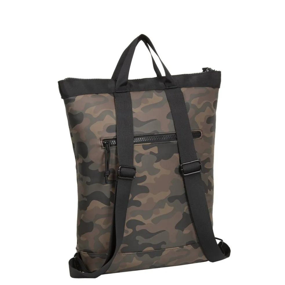 New Rebels ® Mart - Top Zip - Wasserfest - Rucksack - Laptop Bag 14Inch. - Shopper - Braun Camouflage