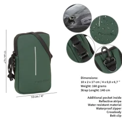 New Rebels ® Mart - Wasserabweisend - Handytasche - Dunkelgrün