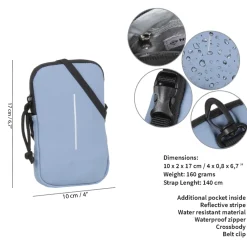 New Rebels ® Mart - Wasserabweisend - Handytasche - Soft Blau