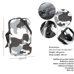 New Rebels ® Mart - Wasserabweisend - Handytasche - Army Camouflage Grau