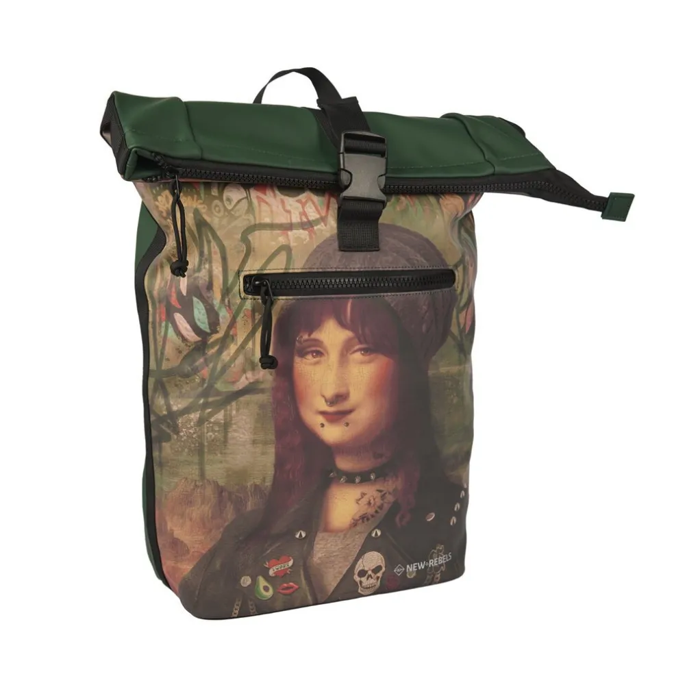 New Rebels - Mart Art Rucksack 21L Mona Lisa Wasserabweisend