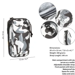 New Rebels ® Mart Wasserabweisende Handytasche Schwarz Camouflage