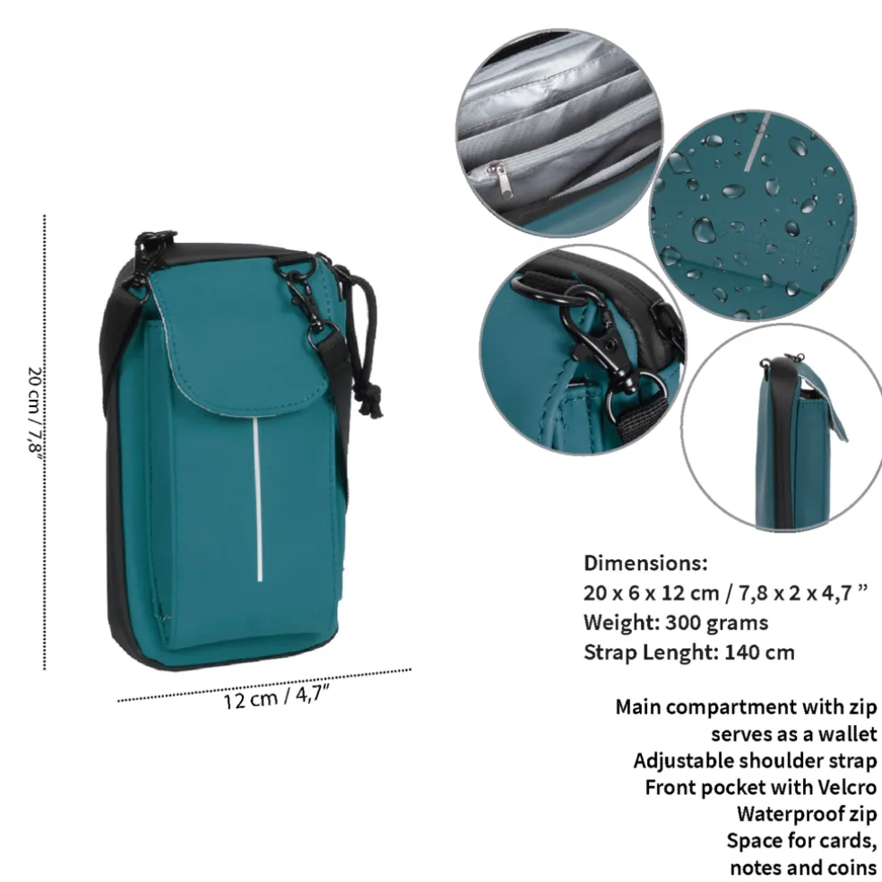 New Rebels ® Mart Wasserabweisende Handytasche Petrol