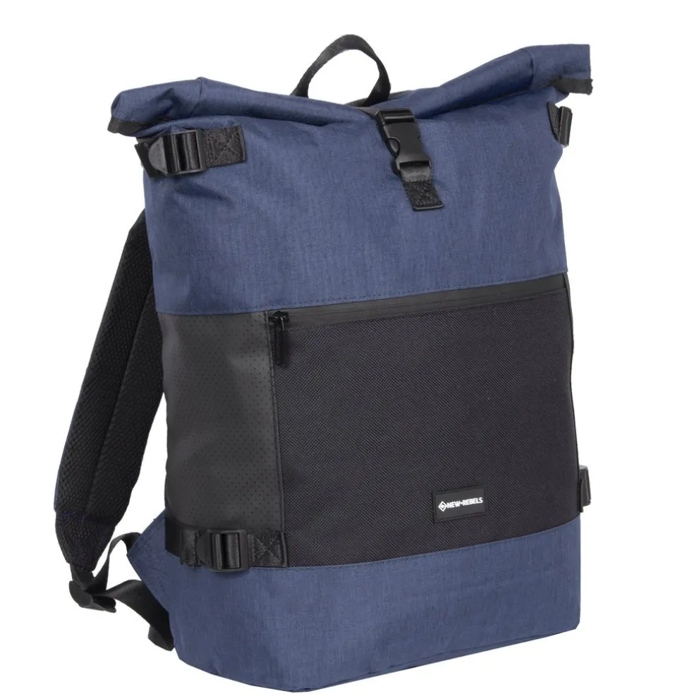 New Rebels ® Solar - Rucksack - Rolltop - Schattenblau20L - Wasserabweisend