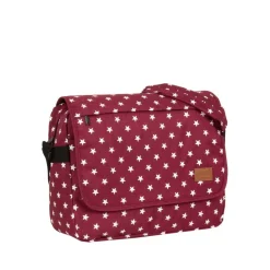New Rebels ®  Star26 - Medium A4 Umhängetasche Mit Überschlag - Mit Stars - Burgundy