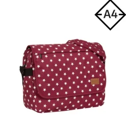 New Rebels ®  Star26 - Medium A4 Umhängetasche Mit Überschlag - Mit Stars - Burgundy