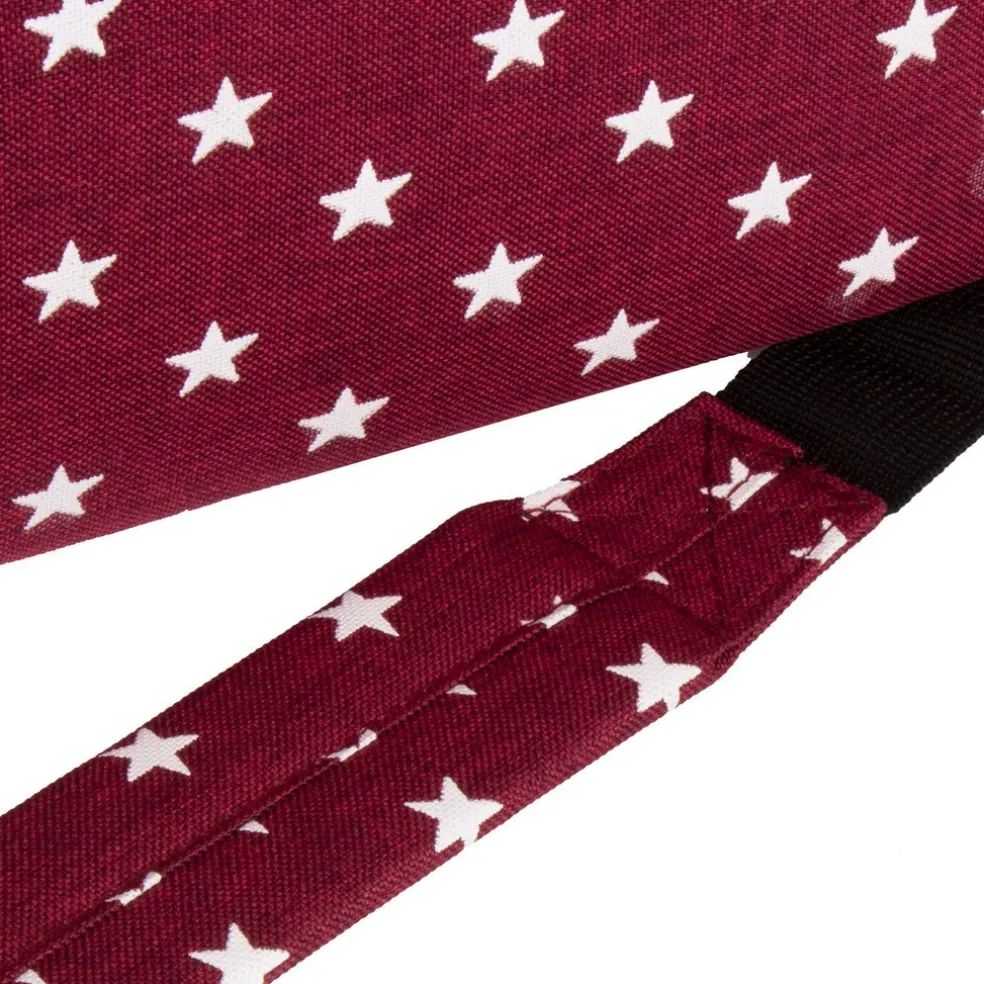 New Rebels ® Star26 - Medium A4 Umhängetasche Mit Überschlag - Mit Stars - Burgundy