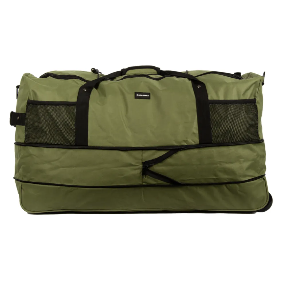 New Rebels Airmont Newark Olive110L Rollbarer Trolley Reisetasche Wasserabweisend