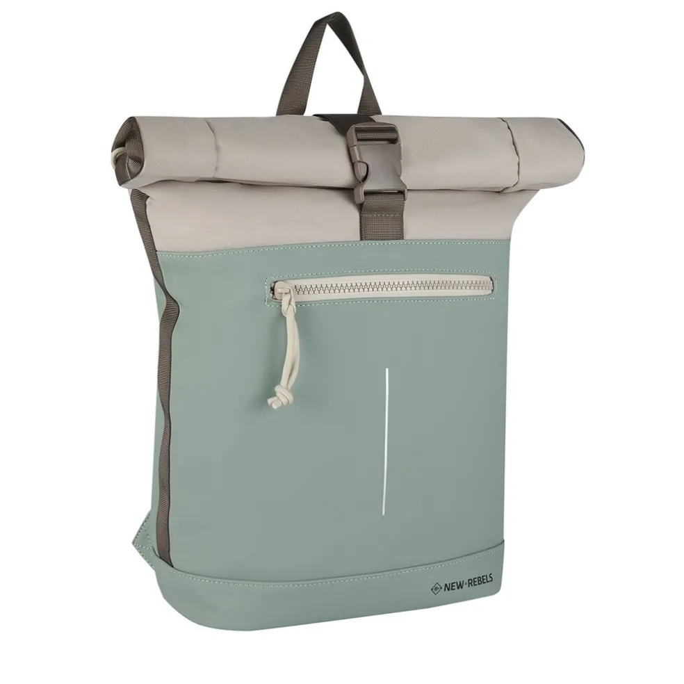 New Rebels Backham New York Salie Grün 21L Rolltop Wasserabweisend Laptop 15.6"