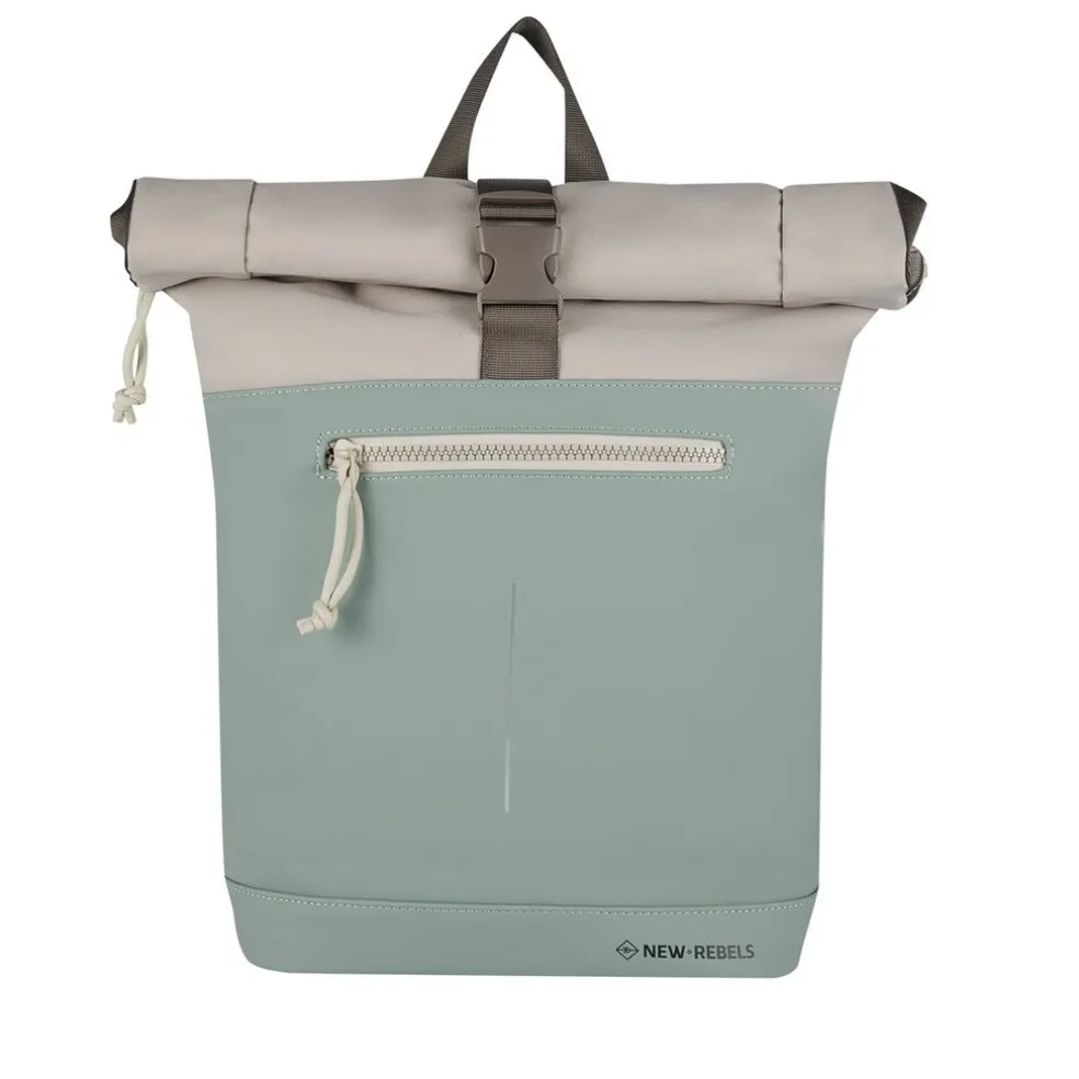 New Rebels Backham New York Salie Grün 21L Rolltop Wasserabweisend Laptop 15.6"