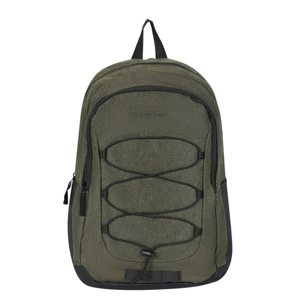 New Rebels Barto Waltham Dunkelgrün 25L Rucksack Wasserabweisend Laptop 15.6" Pullzippers