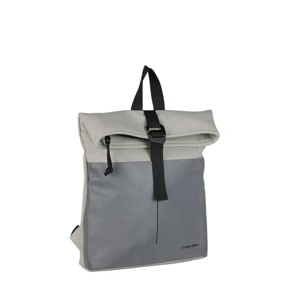 New Rebels Bowie Los Angeles Hellgrau 9L Rucksack Rolltop Reflektion Wasserabweisend
