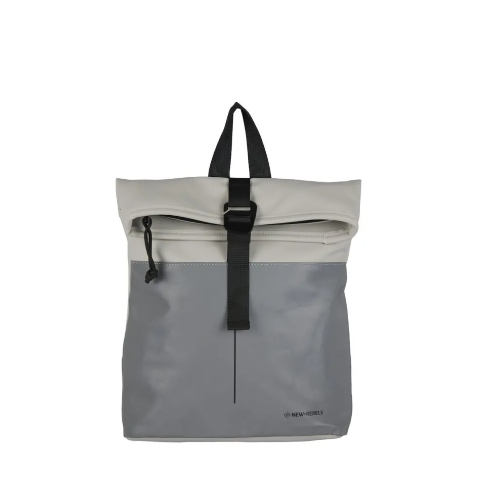 New Rebels Bowie Los Angeles Hellgrau 9L Rucksack Rolltop Reflektion Wasserabweisend