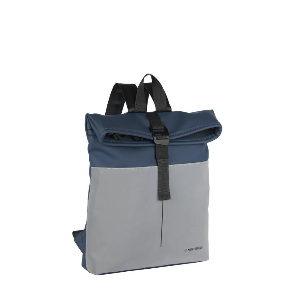 New Rebels Bowie Los Angeles Marineblau 9L Rucksack Rolltop Reflektion Wasserabweisend