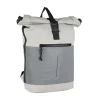 New Rebels Bowie New York Hellgrau 21L Rucksack Rolltop Reflektion Wasserabweisend Laptop 15.6"