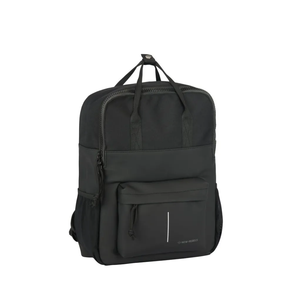 New Rebels Bruce Chicago Schwarz 17L Rucksack Wasserabweisend Laptop 14"