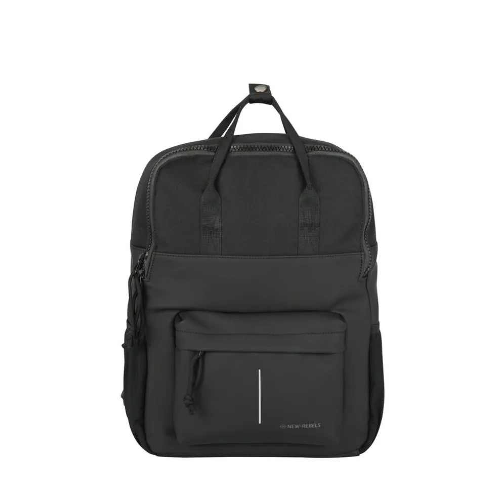 New Rebels Bruce Chicago Schwarz 17L Rucksack Wasserabweisend Laptop 14"