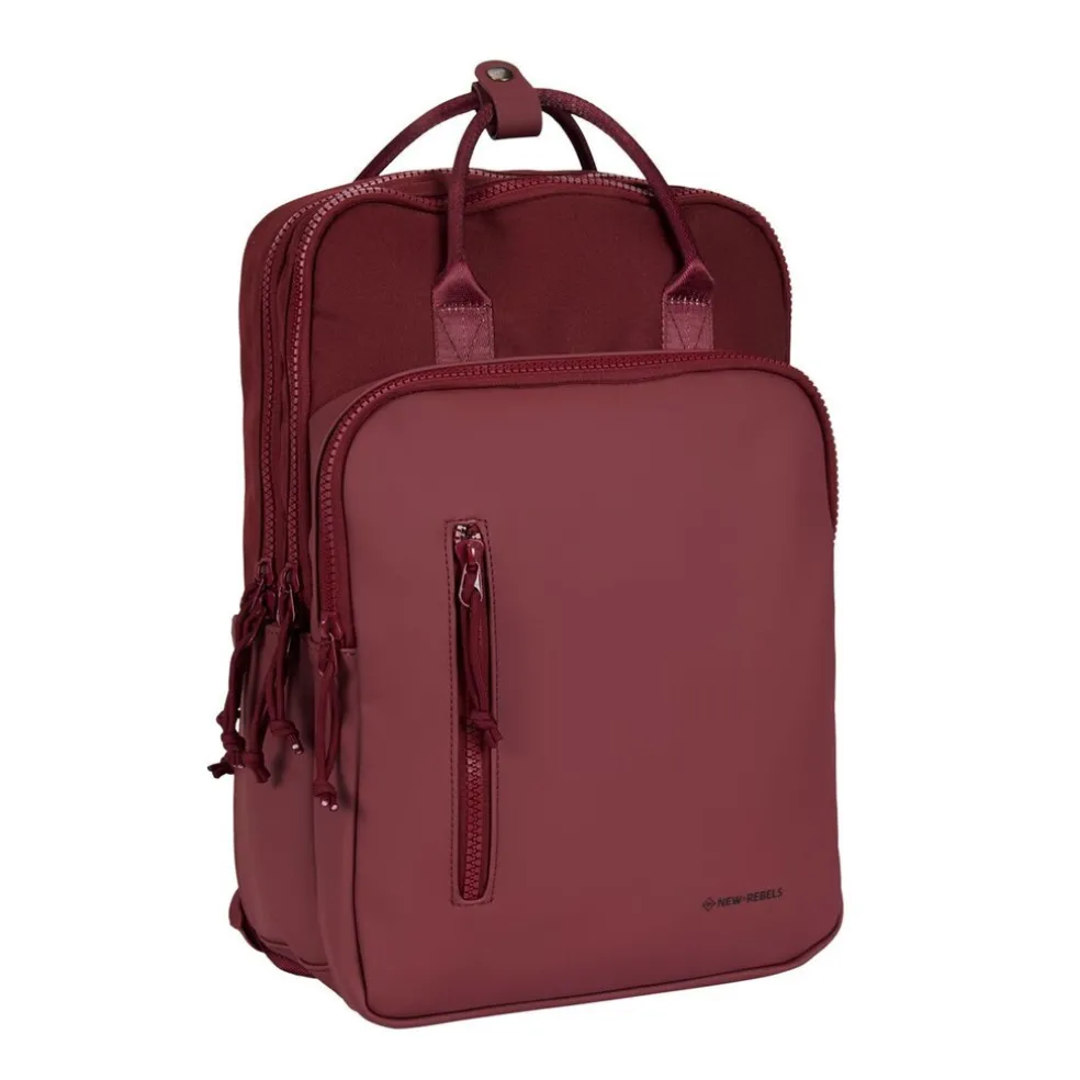 New Rebels Bruce Milwaukee Burgundy 18L Rucksack Wasserabweisend Laptop 15.6"