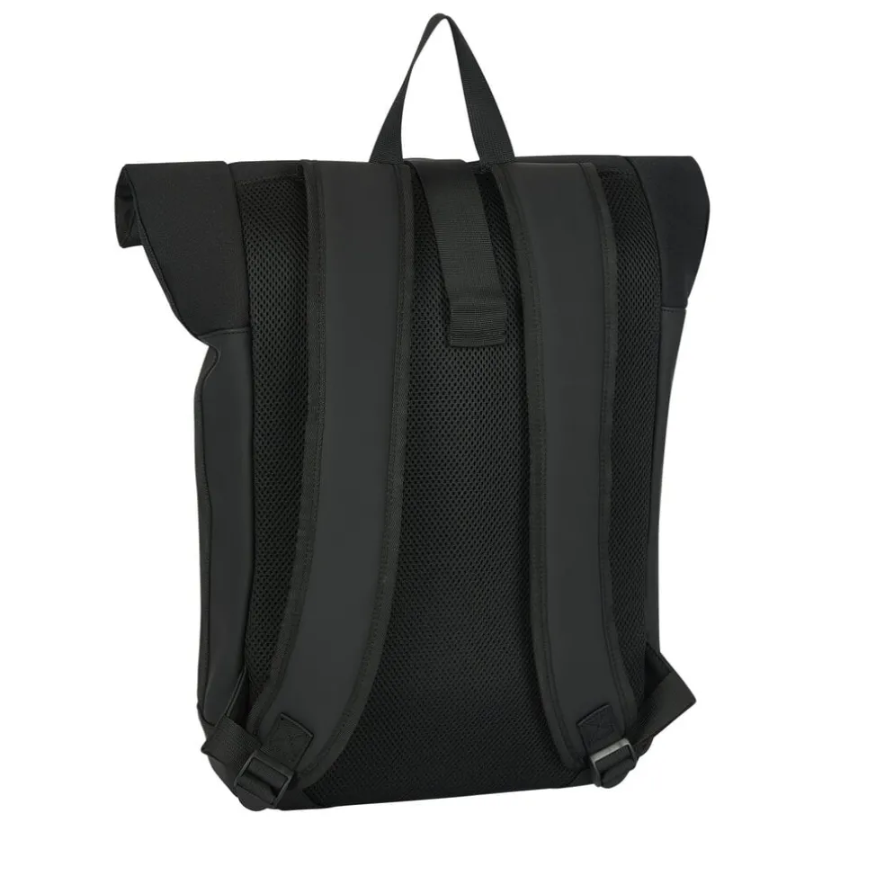 New Rebels Bruce New York Schwarz 21L Rolltop Rucksack Wasserabweisend Laptop 15.6"