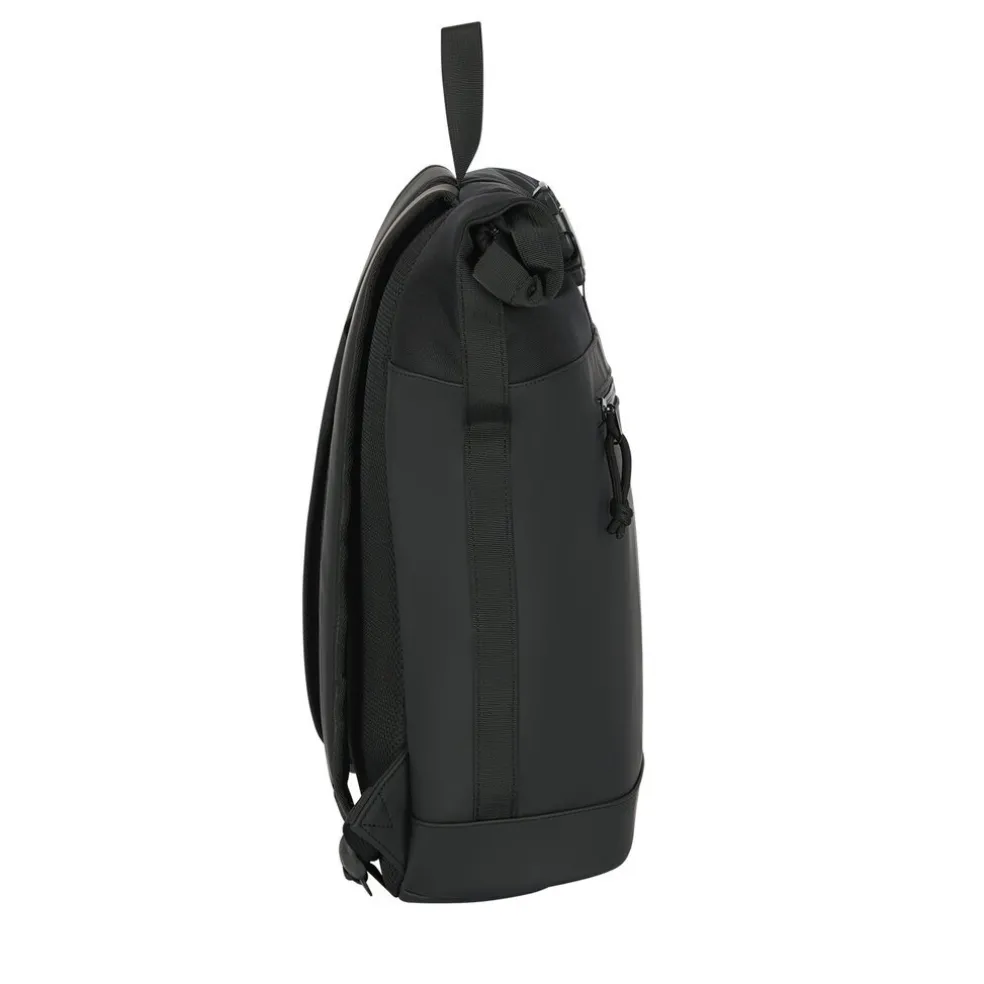 New Rebels Bruce New York Schwarz 21L Rolltop Rucksack Wasserabweisend Laptop 15.6"