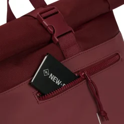 New Rebels Bruce New York Burgundy 21L Rolltop Rucksack Wasserabweisend Laptop 15.6