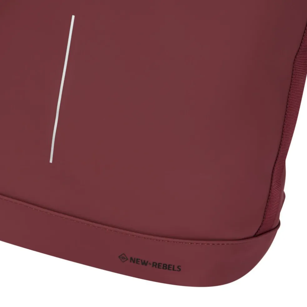 New Rebels Bruce New York Burgundy 21L Rolltop Rucksack Wasserabweisend Laptop 15.6"