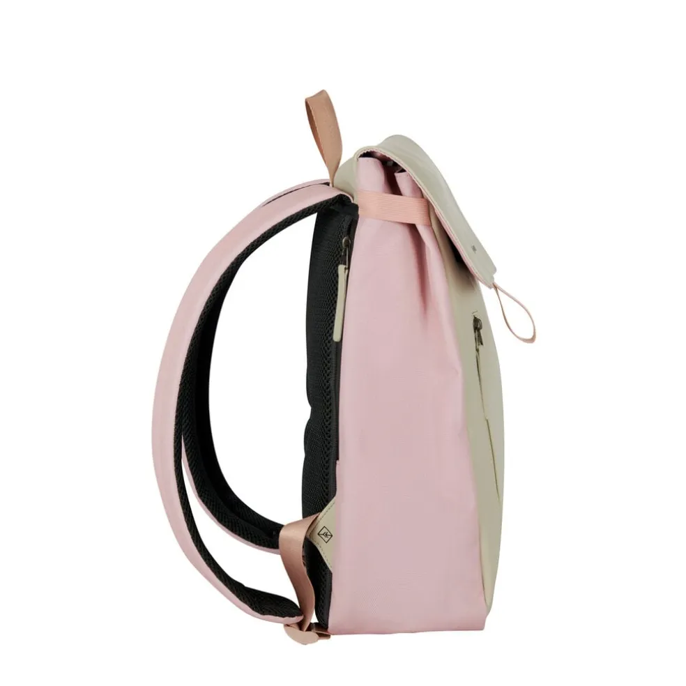 New Rebels Ceres Dothan Rosa Beige 15L Rucksack mit Klappe Wasserabweisend Laptop 15.6"