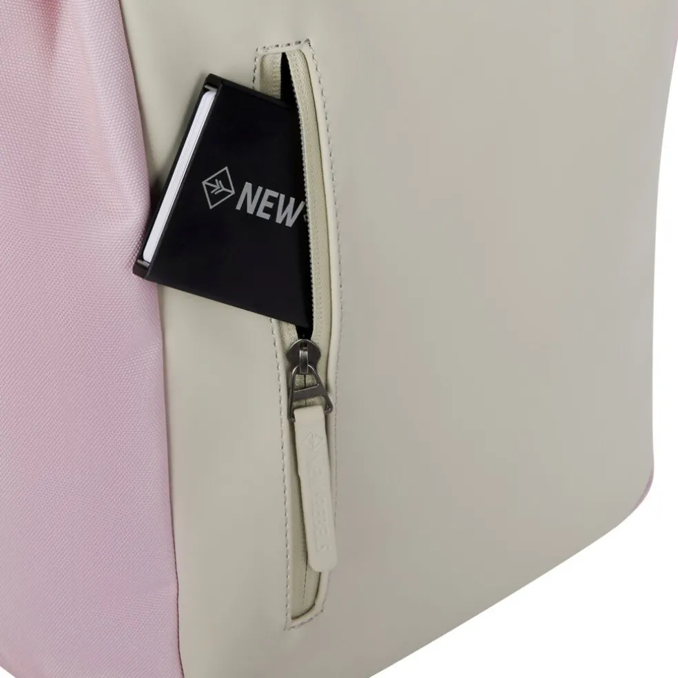 New Rebels Ceres Dothan Rosa Beige 15L Rucksack mit Klappe Wasserabweisend Laptop 15.6"