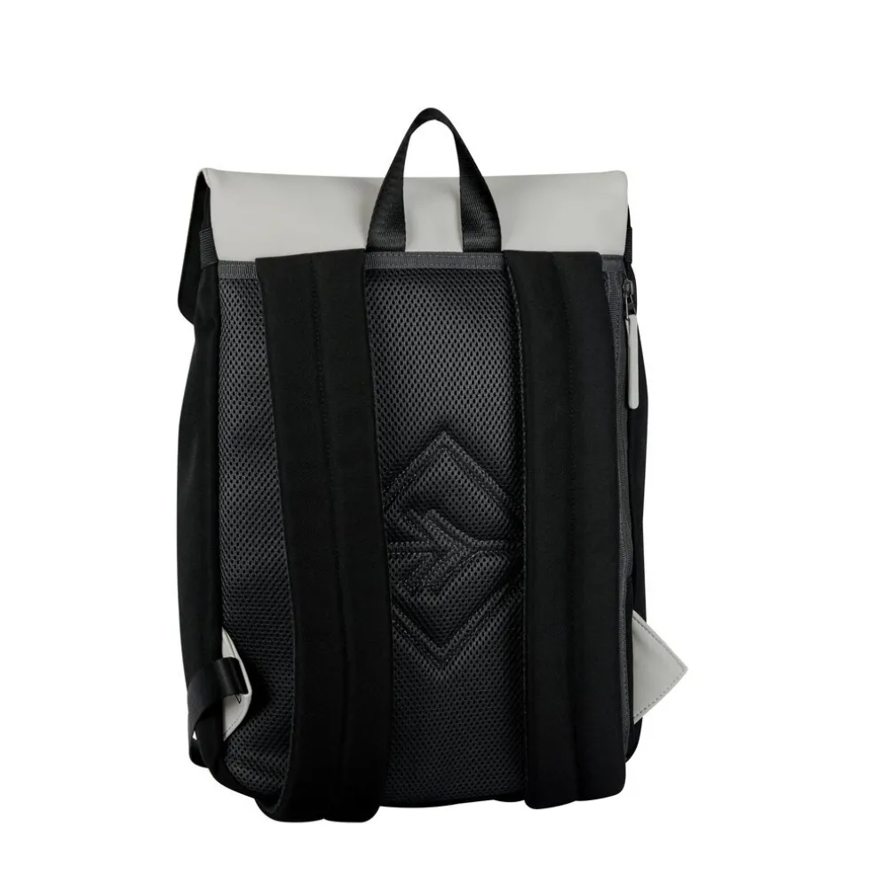 New Rebels Ceres Dothan Schwarz Hellgrau 15L Rucksack mit Klappe Wasserabweisend Laptop 15.6"