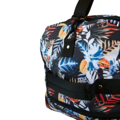 New Rebels Cranford Newark Flower Roll-Up Reisetasche mit 2 Rollen - 110L erweiterbare Tasche mit Griffen und Reißverschluss - leicht