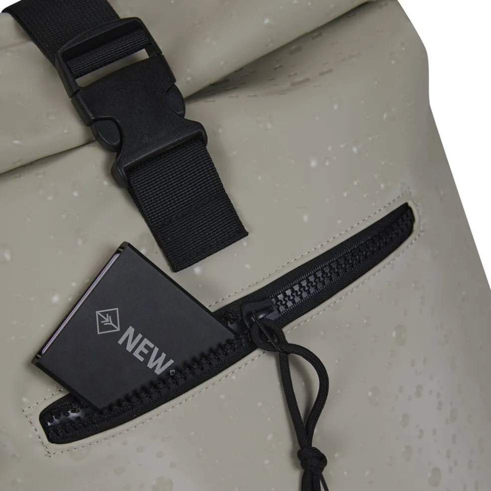 New Rebels Droplets New York Rolltop Rucksack 21L Beige Wasserabweisend Laptop 15.6"