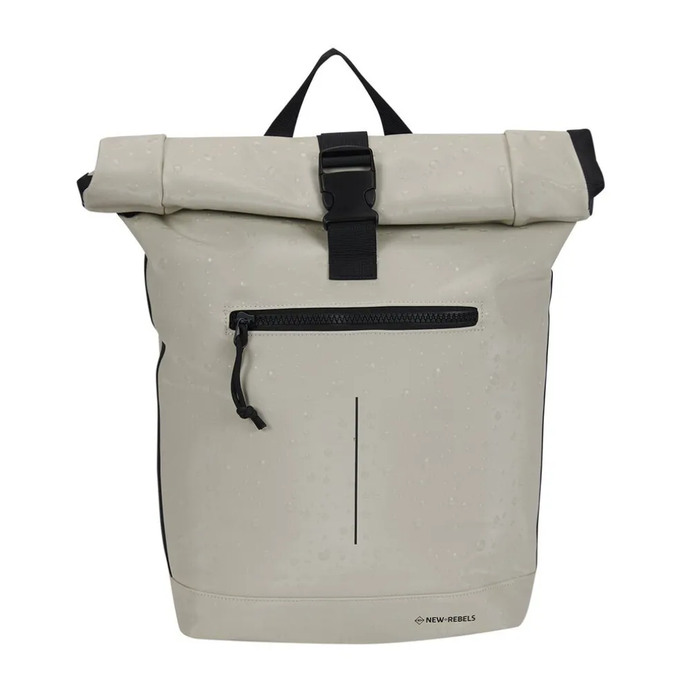 New Rebels Droplets New York Rolltop Rucksack 21L Beige Wasserabweisend Laptop 15.6"