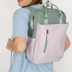 New Rebels Ferron Miami Rucksack 9L Wasserabweisender Laptop Rucksack 13 Zoll für Arbeit und Schule aus PU Nylon Bequem Lila