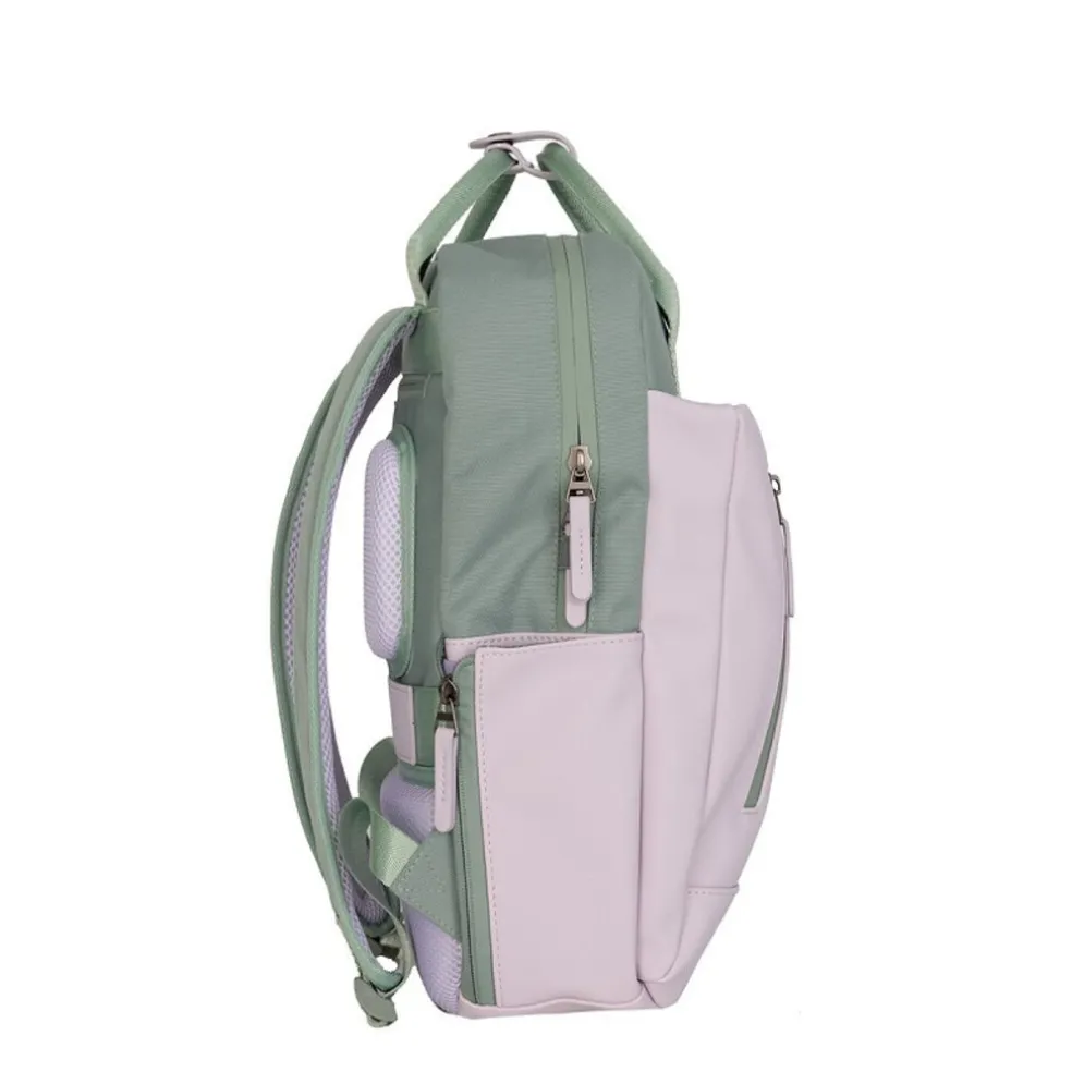 New Rebels Ferron Miami Rucksack 9L Wasserabweisender Laptop Rucksack 13 Zoll für Arbeit und Schule aus PU Nylon Bequem Lila