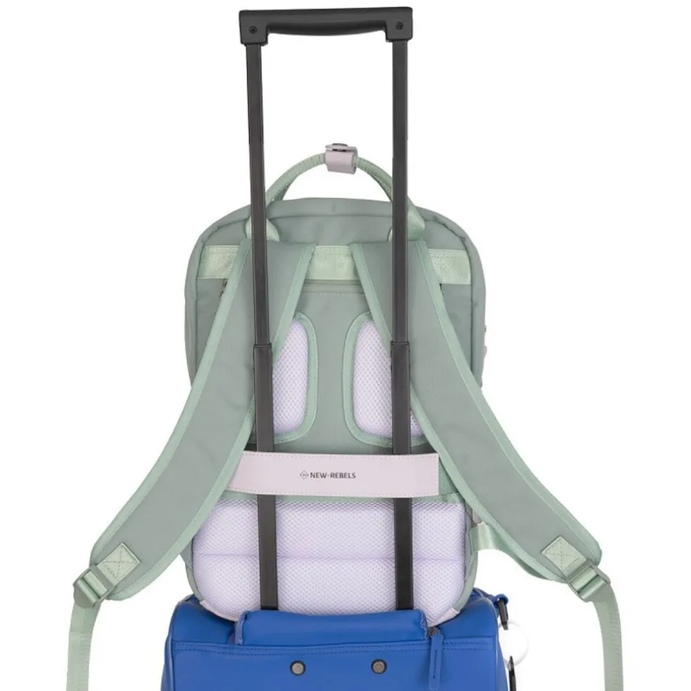 New Rebels Ferron Miami Rucksack 9L Wasserabweisender Laptop Rucksack 13 Zoll für Arbeit und Schule aus PU Nylon Bequem Lila