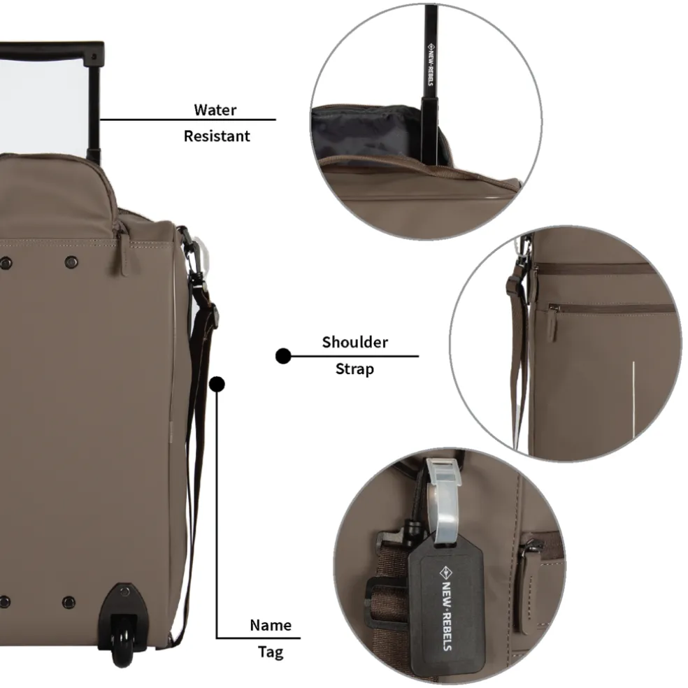 New Rebels Harper Laredo Taupe 29L On Board Trolley Wasserabweisend