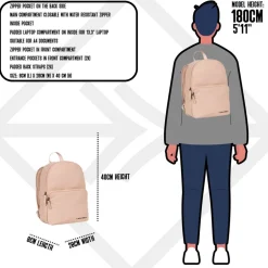 New Rebels Harper Providence Altrosa 12L Rucksack Wasserabweisend Laptop 11.6