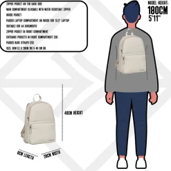 New Rebels Harper Providence Beige 12L Rucksack Wasserabweisend Laptop 11.6